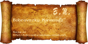 Bobrovszky Manassé névjegykártya